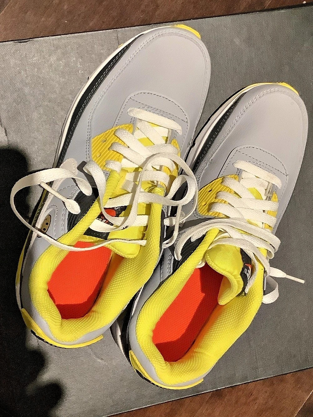Nike Air Max 90 Leather GS 'Go the Extra Smile' Sneakers Gray & Yellow